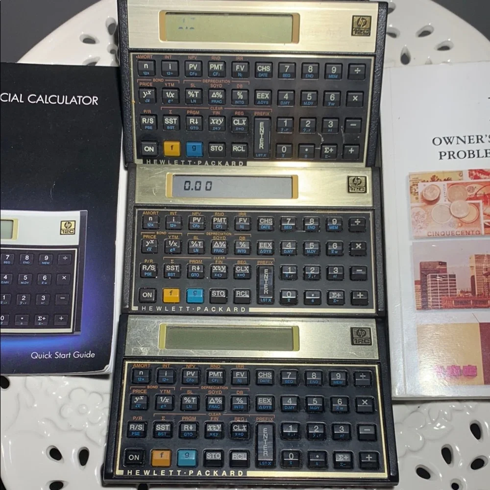 HP 12C Financial Calculator with Black and Gold Accents - Picture 4 of 10